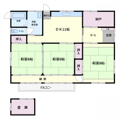 南房総市沓見の物件詳細｜長閑な田園風景の中の平家住宅　近隣商業施設が充実して便利です【房総不動産ネットワーク】【間取り図9】